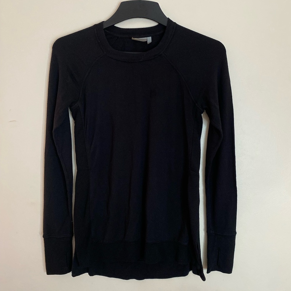Athleta Sporty Modal Black Long-Sleeve Women's Top